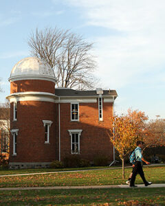 The Honors building featuring the Alvin Clark Observatory. 